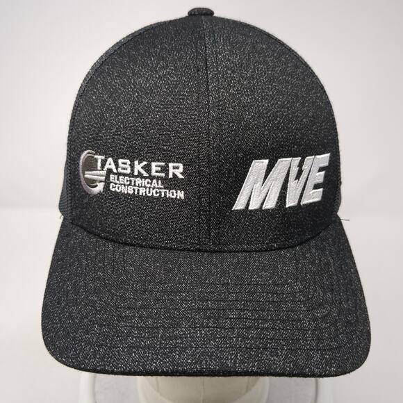 Tasker Electrical Construction MVE Trucker Hat Black One Size Pacific Headwear - Picture 2 of 10